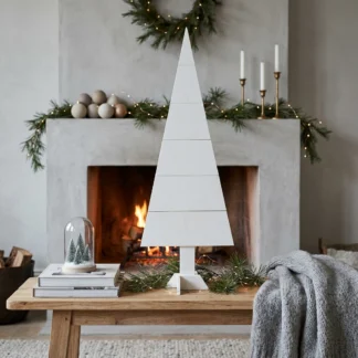 Albero di Natale in legno bianco - Avvento - Decorazione